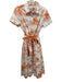Donna Morgan Size S / 6 White & Orange Cotton Blend Tropical Toile Dress White & Orange / S / 6