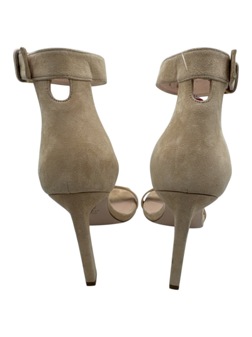 Stuart Weitzman Shoe Size 8 Beige Suede Ankle Buckle Square Toe Stiletto Sandals Beige / 8