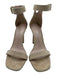 Stuart Weitzman Shoe Size 8 Beige Suede Ankle Buckle Square Toe Stiletto Sandals Beige / 8