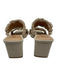 Schutz Shoe Size 7 Taupe Beige Textile Square Toe Double Strap Sandals Taupe Beige / 7