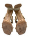 Schutz Shoe Size 7 Taupe Beige Textile Square Toe Double Strap Sandals Taupe Beige / 7