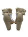 Schutz Shoe Size 7.5 Taupe Beige Textile Ankle Buckle Fringe Trim Sandals Taupe Beige / 7.5
