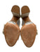 Schutz Shoe Size 7.5 Taupe Beige Textile Ankle Buckle Fringe Trim Sandals Taupe Beige / 7.5