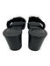 Bernardo Shoe Size 7.5 Black Leather Suede Trim Fringe Square Toe Sandals Black / 7.5