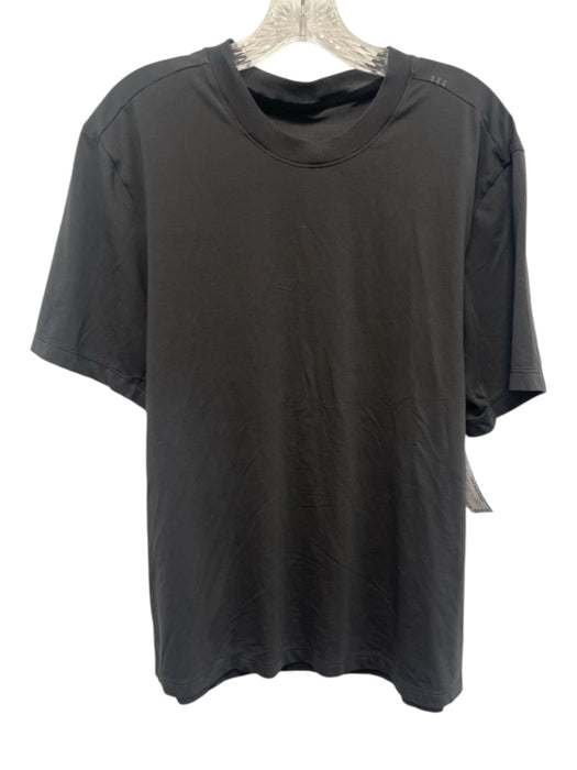 Lululemon Size Est M Faded Black Synthetic Solid Athletic T Shirt Short Sleeve Faded Black / Est M