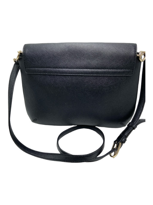 Tory Burch Black Saffiano Leather Flap Closure Detachable Strap Compartments Bag Black / M