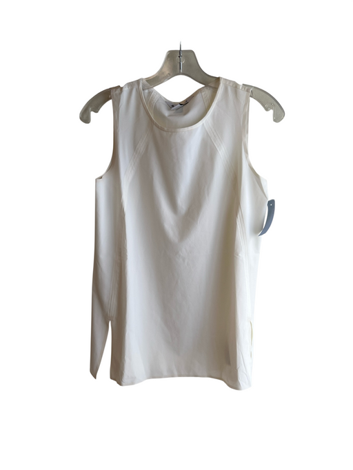 Athleta Size XXS White Polyester Sleeveless Round Neck Seam Detail Top White / XXS