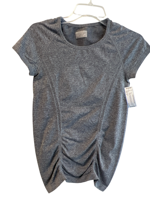 Athleta Size S Gray Polyester Blend Crew Neck Short Sleeve Heathered Top Gray / S