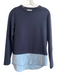 Athleta Size XXS Navy & Blue Cotton & Polyester Crew Neck Short Sleeve Top Navy & Blue / XXS