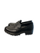 ecco Shoe Size 37 Black Leather Almond shape Reptile Embossed Low Platform Shoes Black / 37