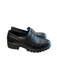 ecco Shoe Size 37 Black Leather Almond shape Reptile Embossed Low Platform Shoes Black / 37