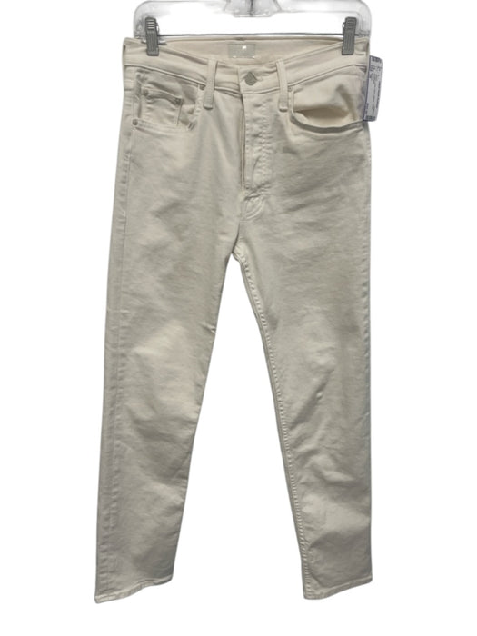 Mother Size 28 Cream Cotton Blend Skinny Denim Jeans Cream / 28