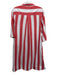 Atlantic-Pacific x LAKE Size S Pink & White Cotton 1/2 Sleeve Stripe Midi Dress Pink & White / S