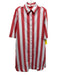 Atlantic-Pacific x LAKE Size S Pink & White Cotton 1/2 Sleeve Stripe Midi Dress Pink & White / S