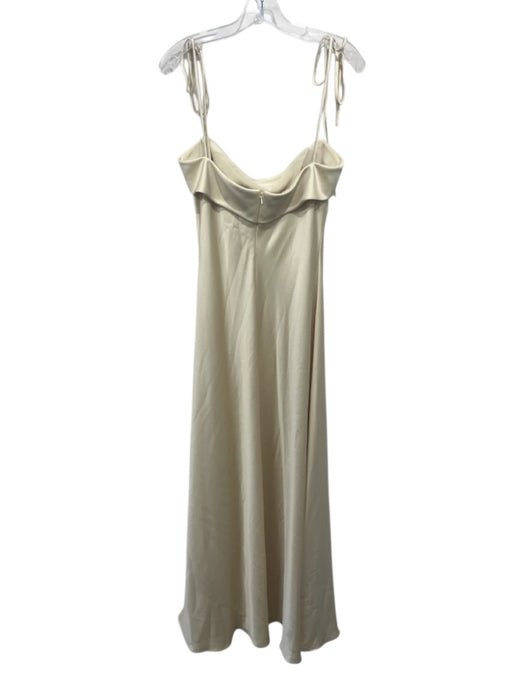 Jenny Yoo Size 10 Butter Yellow Polyester Satin Spaghetti Strap Foldover Gown Butter Yellow / 10