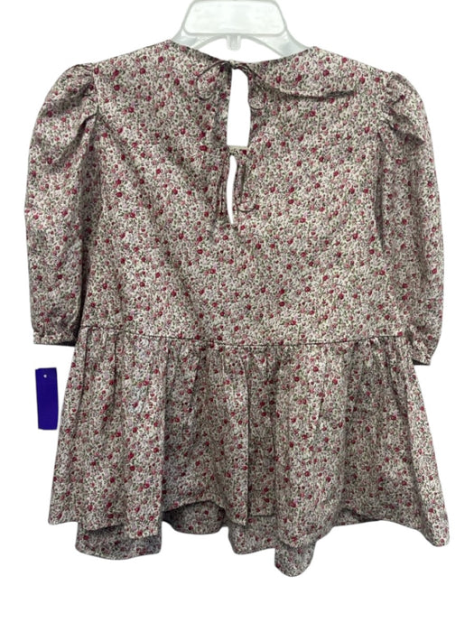 Hyacinth House Size M Cream, Pink, Green Cotton Tie Back Ditsy Floral Top Cream, Pink, Green / M