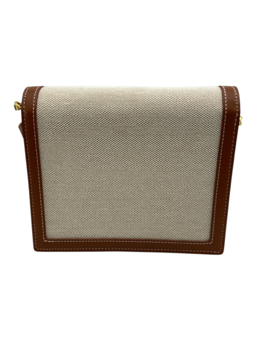 JW PEI White & Bronze Canvas & Leather Magnetic Flap Crossbody Bag White & Bronze