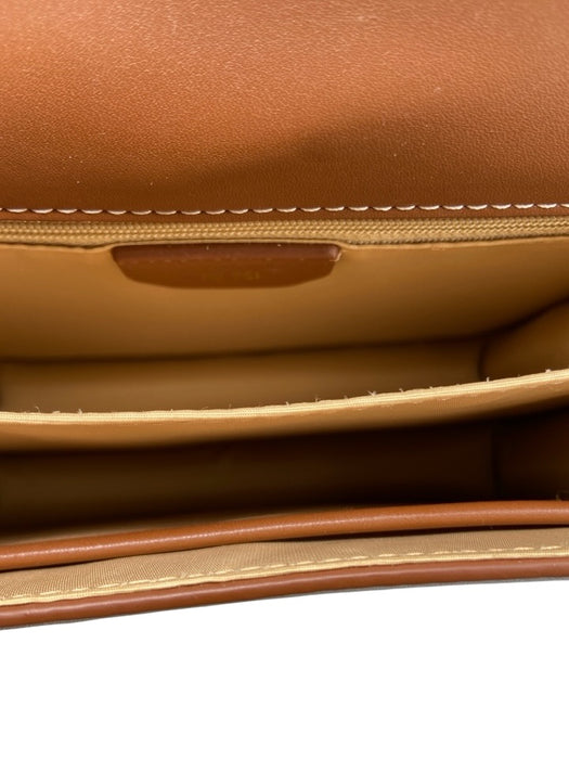 JW PEI White & Bronze Canvas & Leather Magnetic Flap Crossbody Bag White & Bronze