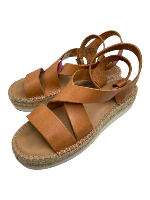 Soludos Shoe Size 9 Brown & Tan Leather Jute Sole Buckle Close Sandals Brown & Tan / 9