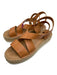 Soludos Shoe Size 9 Brown & Tan Leather Jute Sole Buckle Close Sandals Brown & Tan / 9