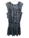 Ramy Brook Size S Blue Polyester V Neck Sleeveless Printed Mini Dress Blue / S