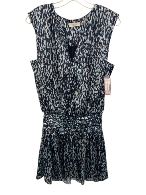 Ramy Brook Size S Blue Polyester V Neck Sleeveless Printed Mini Dress Blue / S