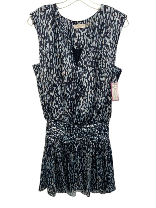 Ramy Brook Size S Blue Polyester V Neck Sleeveless Printed Mini Dress Blue / S