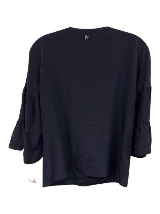 Marie Oliver Size XS Navy Silk Keyhole Front 3/4 Sleeve Top Navy / XS
