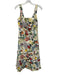Sachin & Babi Size 4 White & Multi Linen Blend Sleeveless Floral Print Dress White & Multi / 4