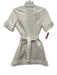 Cinq a Sept Size 6 White Cotton Blend Keyhole Back Tie Waist Short Sleeve Dress White / 6
