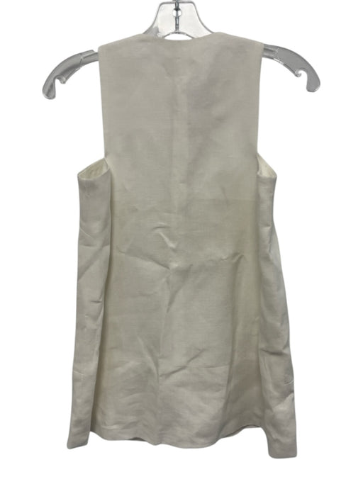 Emerson Fry Size S White Sleeveless Hook Front Round Neck Slit Pockets Dress White / S