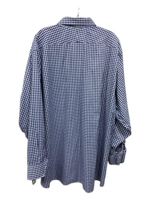 Proper Cloth Size Est L Blue & White Cotton Blend Gingham Long Sleeve Shirt Est L