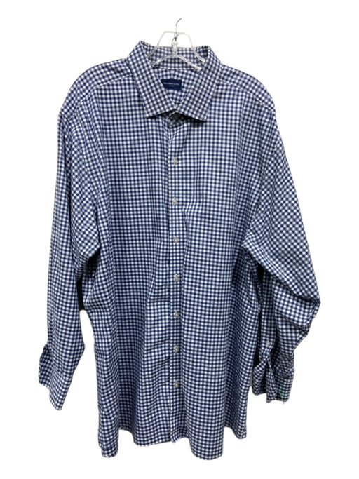 Proper Cloth Size Est L Blue & White Cotton Blend Gingham Long Sleeve Shirt Est L