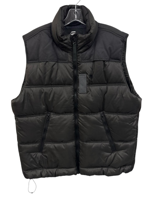 G Star Raw Size XL Olive Green Synthetic Solid Puffer Vest Men's Jacket Olive Green / XL