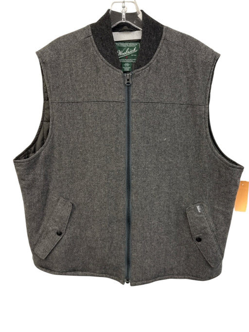 Woolrich Size XL Gray Wool Blend Solid Vest Puffer Men's Jacket Gray / XL