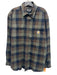 Carhartt Size L Green & Brown Cotton Plaid Flannel Button up Long Sleeve Shirt Green & Brown / L