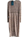 Mac Duggal Size 10 Champagne Polyester Beaded Semi Sheer Long Sleeve Gown Champagne / 10