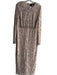 Mac Duggal Size 10 Champagne Polyester Beaded Semi Sheer Long Sleeve Gown Champagne / 10