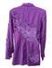 Oscar De La Renta Size 12 Purple Virgin Wool Blend One Button Floral Lace Jacket Purple / 12