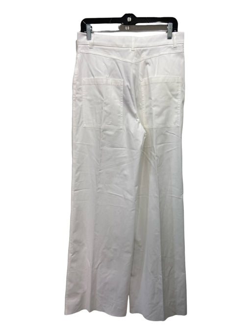 Max Mara Size 10 White Cotton Blend Wide Leg Pants White / 10