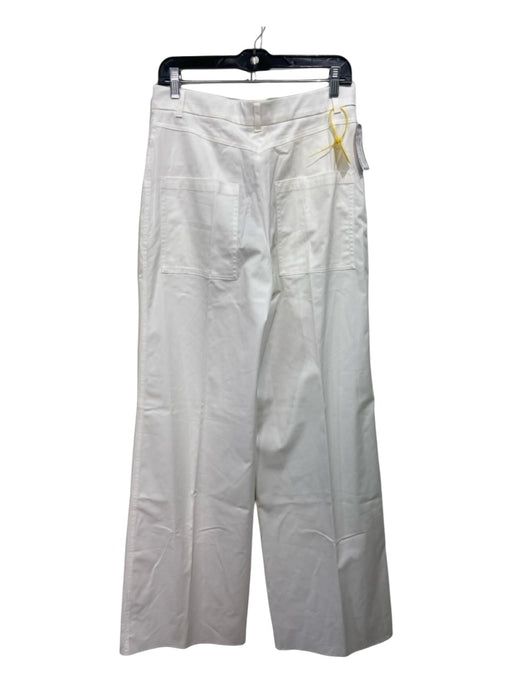 Max Mara Size 10 White Cotton Blend Wide Leg Pants White / 10