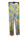 Emilio Pucci Size 10 Blue, Yellow, Pink Viscose Blend Abstract Side Zip Pants Blue, Yellow, Pink / 10