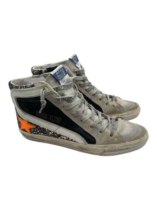 Golden Goose Shoe Size 39 Black, White, Gray Leather High Top Sneakers Black, White, Gray / 39