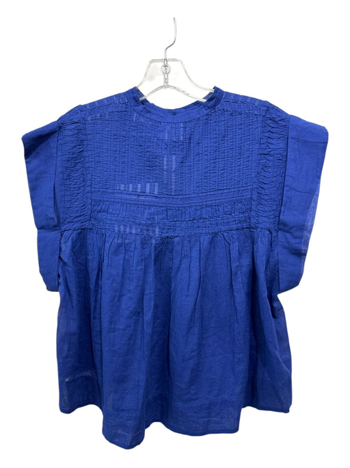 Marant Etoile Size 36 dark blue Cotton Button Front Pintuck Sleeveless Top dark blue / 36