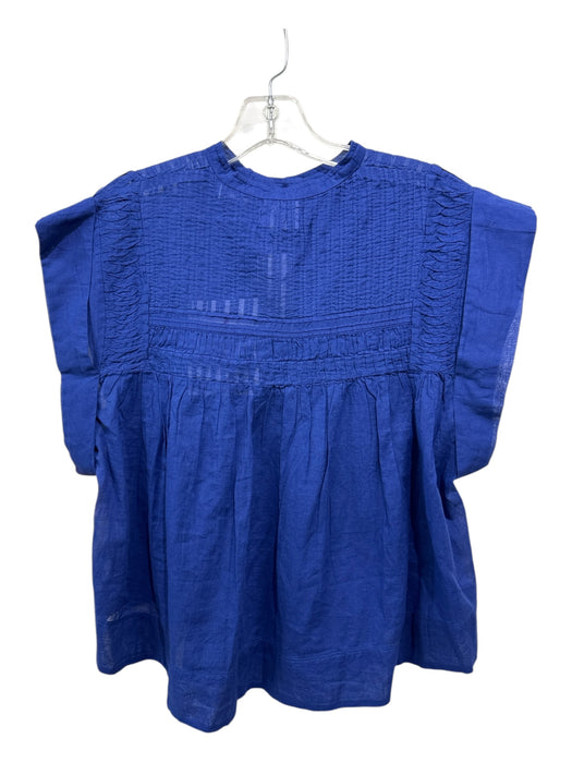 Marant Etoile Size 36 dark blue Cotton Button Front Pintuck Sleeveless Top dark blue / 36