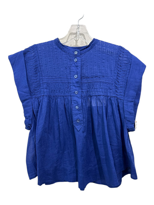 Marant Etoile Size 36 dark blue Cotton Button Front Pintuck Sleeveless Top dark blue / 36