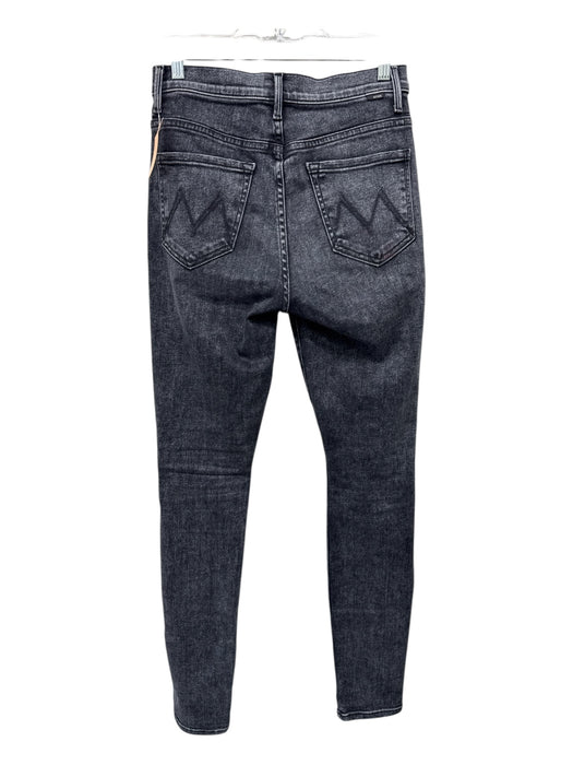 Mother Size 27 Black Wash Cotton Blend Zip & Button High Waist Faded Jeans Black Wash / 27