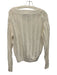 J Crew Size S Cream Cotton Blend Open Knit V Neck Ribbed edges Sweater Cream / S