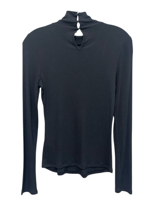 Paige Size S Black Model Blend Keyhole Back Lace design Ribbed Long Sleeve Top Black / S