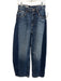 Zara Size 2 Blue No Fabric Tag Zip & Button Barrel Leg Whiskering Faded Jeans Blue / 2